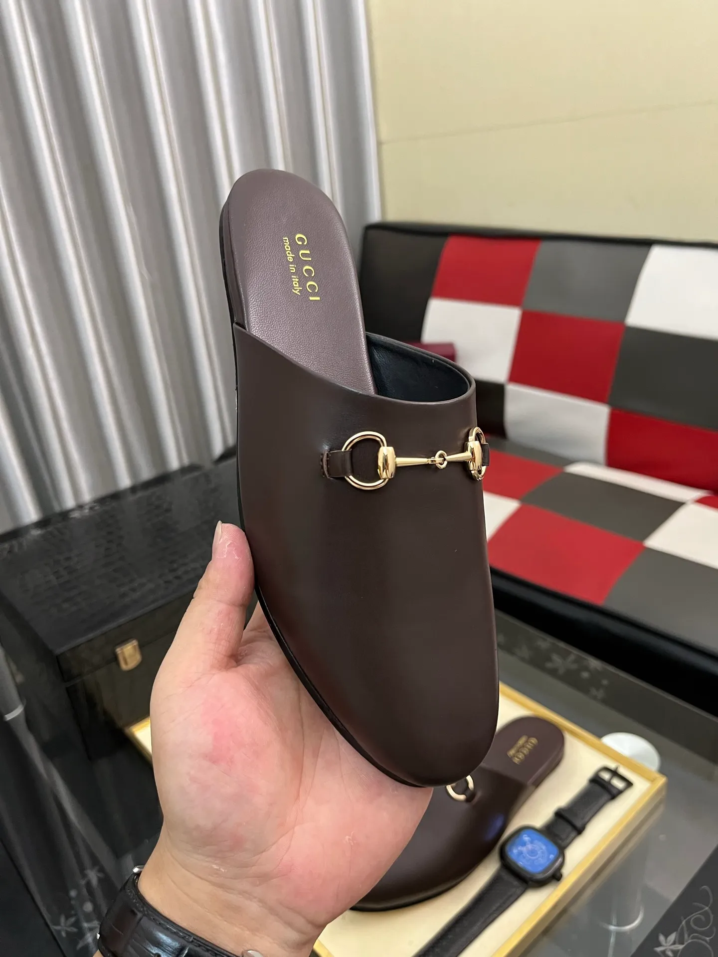 Men's shoes 💰480⌚️⌚️[Gucci] 2024 new season half-slip men's shoes, made of Italian imported first-layer frosted cowhide➕sheepskin lining, original hardware buckle, original combination wear-resistant outsole, real shot 🎬 Very comfortable on the feet, size 36-44